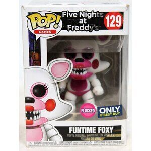 Funko Pop Games FNAF Funtime Foxy Best Buy Flocked #129 Five Nights at Freddys